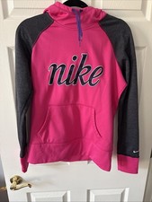 Hot Pink/Navy W Appliqu d Logo Hoodie Pocket Sz Medium