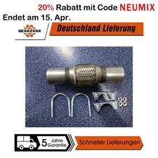 Edelstahl 55x100 Flexrohr + 2x Schellen für AUDI A3 A4 B5 A6 VW PASSAT 3B 1.8 DE