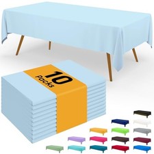 Disposable Table Cloth - 10 Pack, 54 x 108 54" x 108" - 10 Packs Baby Blue