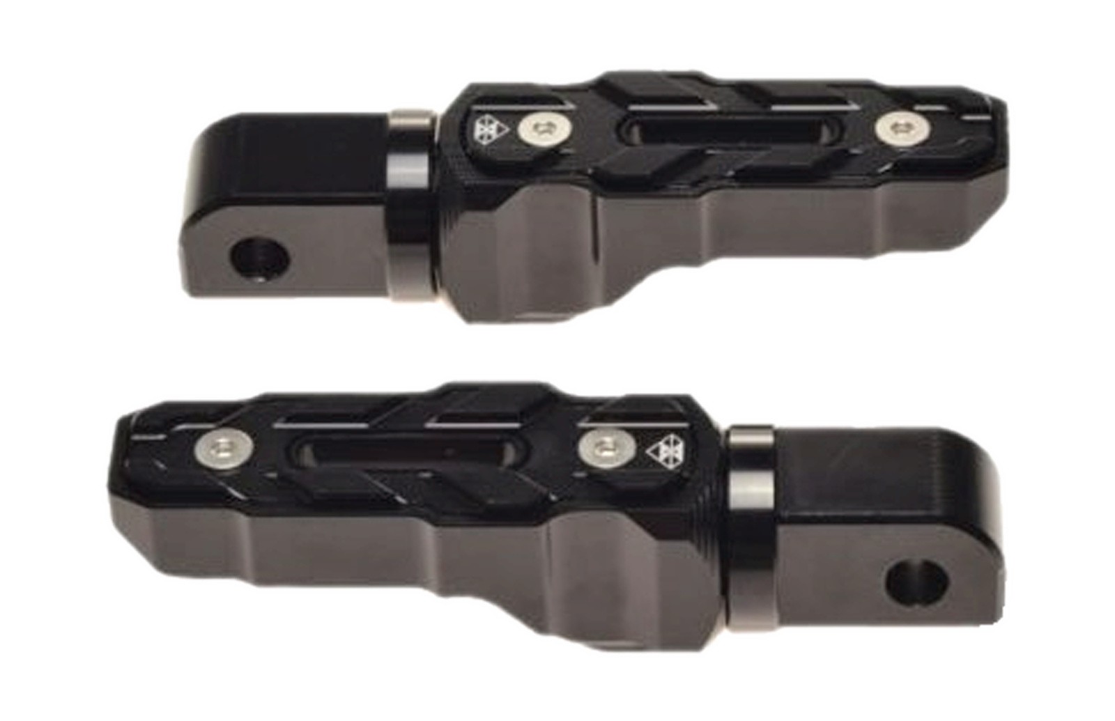Repose-pieds passager CNC universel noir KPL pour moto de route et custom