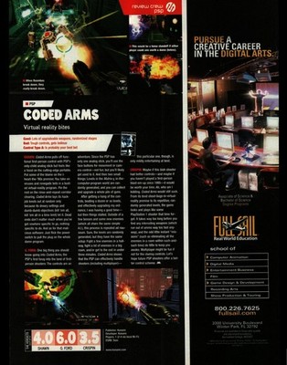 Coded Arms PSP Full Sail University Vintage 2005 Full Page Magazine Ad