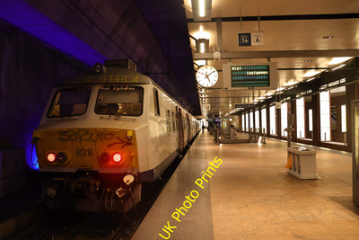 Photo SNCB Belgian Railway 6x4 Class 75 EMU 838 waits at Antwerpen Central c2023