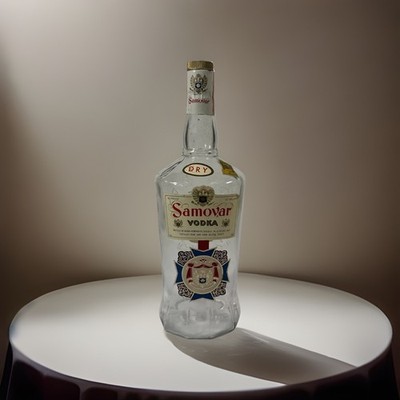 Samovar Vodka Bottle w/Original MI LLC & US IRS Tags Half-Gallon For Display