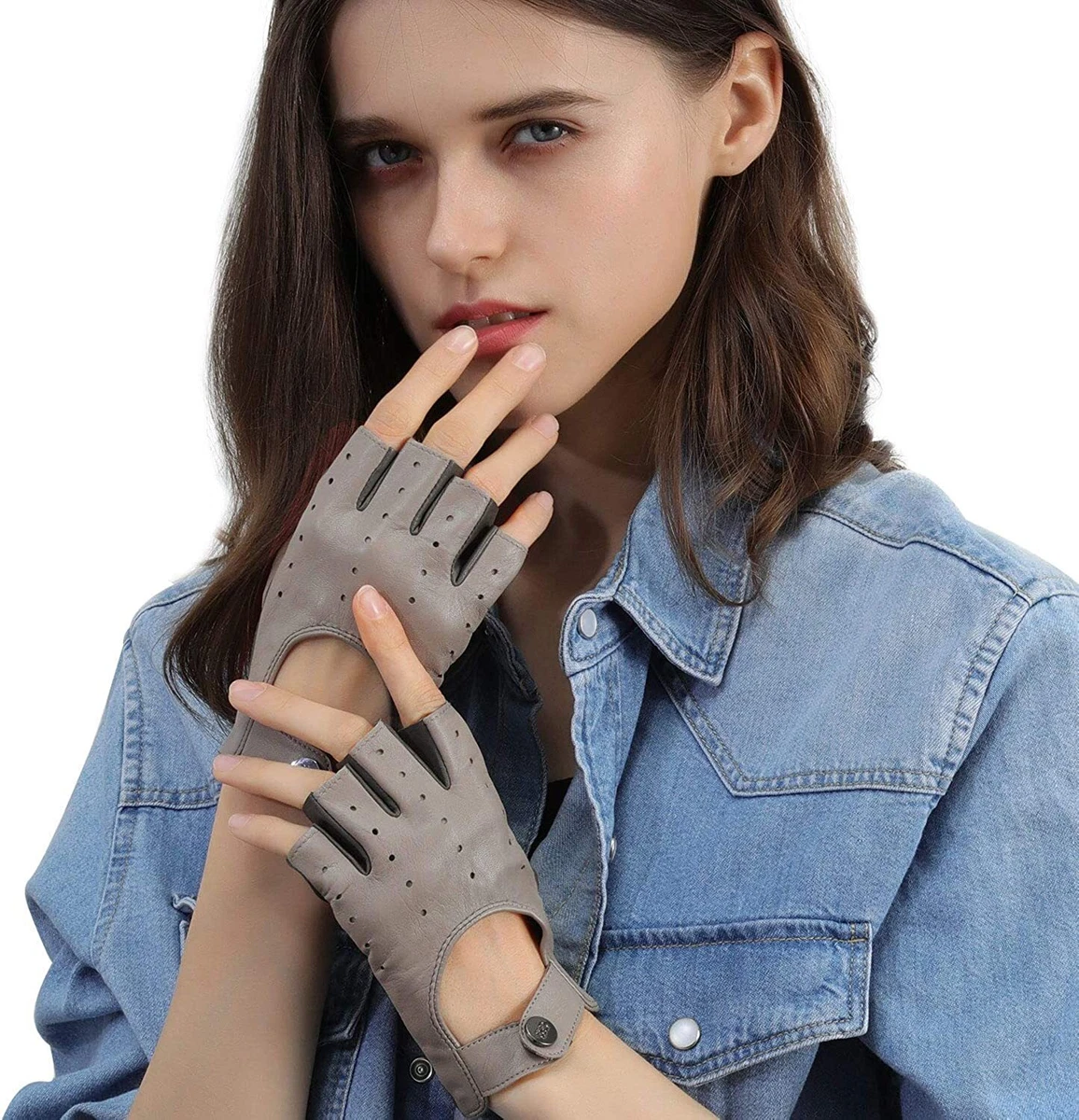 Women's fingerless best sale leather motorcycle gloves