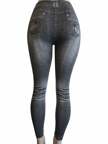 Fabric and Fabric, Women Stretch Jean Look Ankle-length Legging (FAB-901) - Picture 3 of 6