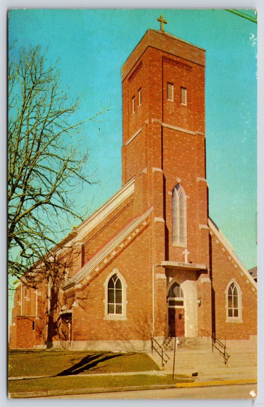 Vintage Postcard St. Bernard's Roman Catholic Church New Washington
