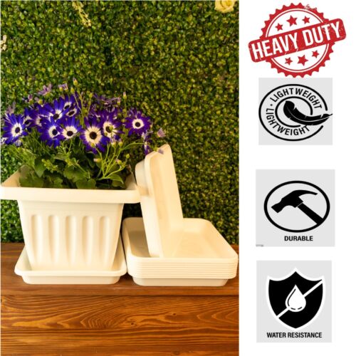 Plant Pots Saucers Square Drip Water Trays Plastic Indoor Outdoor Garden Large - Picture 16 of 70