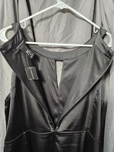 Ashley Stewart Ladies Women's Solid Chevron Black Dress - Size 16 W - Picture 18 of 24