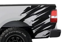 Vinyl Graphics Rear Decal Torn Wrap Kit For Ford Truck F-150 2004-08 Matte Black