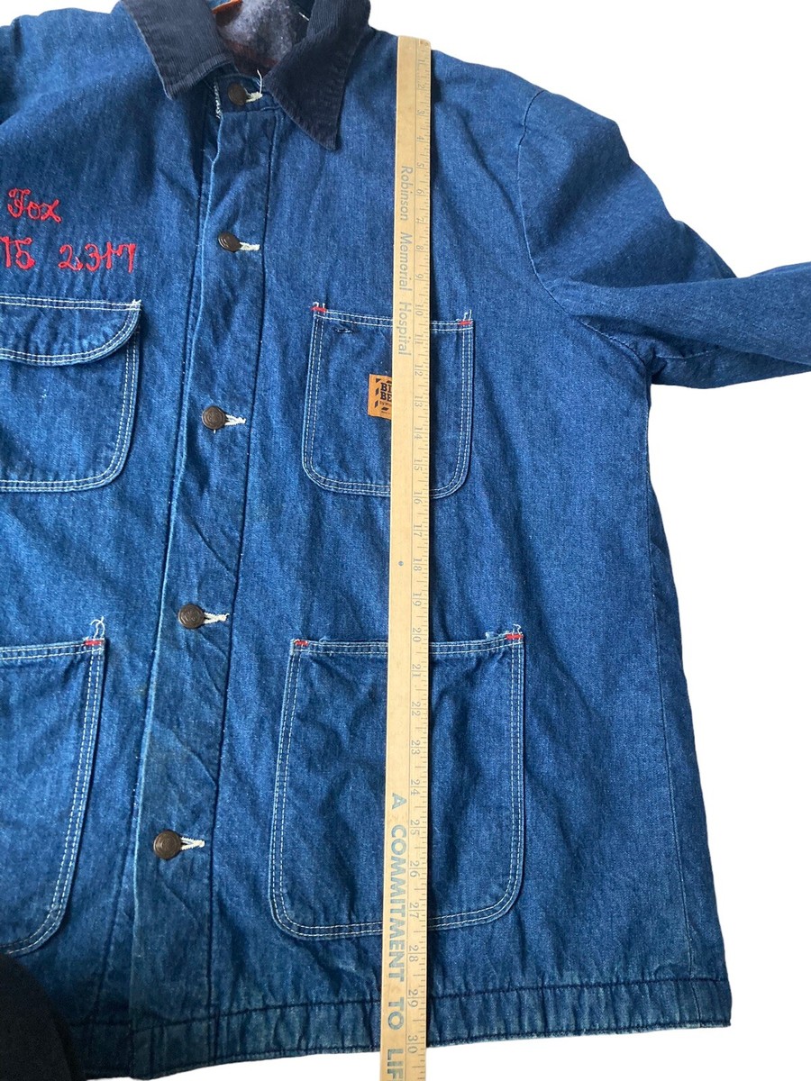 Vintage Wrangler Denim Coat Big Ben Sz 46 Blanket Lined Chore