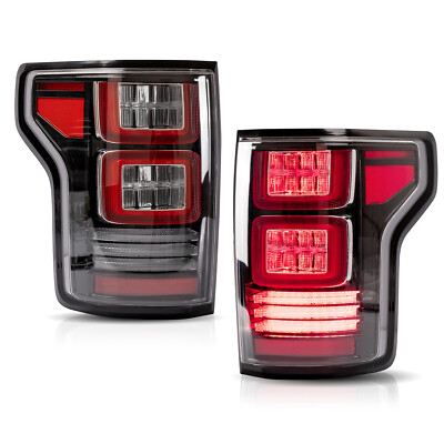 Customized CLEAR Tail Lights w/ RED Turn Signal for 15-20 Ford F-150