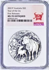 2021 Australia Antiqued LUNAR Year of the OX 2oz $2 Silver Coin NGC MS70 FR