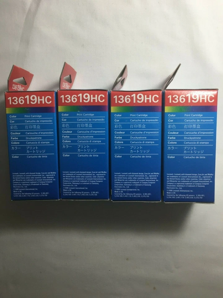 Cartucho de impresión en color LEXMARK 13619HC - NUEVO sellado (lote de 4) Foto 3 de 4