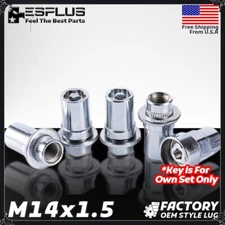 Chrome M14X1.5 1.85" OEM Wheel Lock + Key Fit Toyota Lexus LC/LS/LS/LX