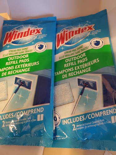 New 2 Windex Outdoor Refill Pads - 2 Pads Per Pack, 4 Total pads. Free ...