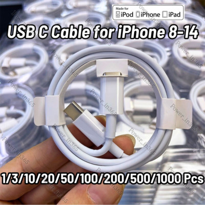 PD 20W USB-C Type C Fast Charger Cable Cord Lot For iPhone 14 13 12 11 XS X XR 8