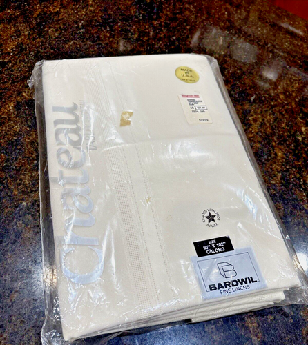 Bardwil Fine Linens Chateau Oblong Ivory Tablecloth 60" x 102" New in Package - Picture 9 of 9