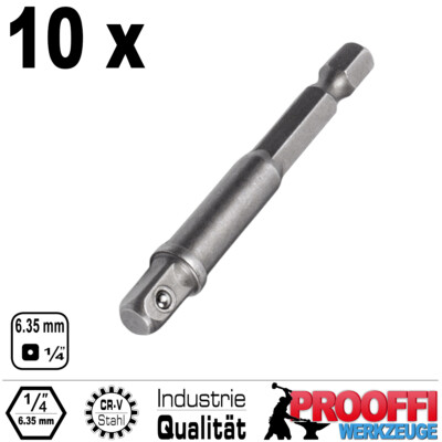 10x Akkuschrauber Stecknuss Adapter 1/4 Steckschlüssel Halter Bohrmaschine C4417