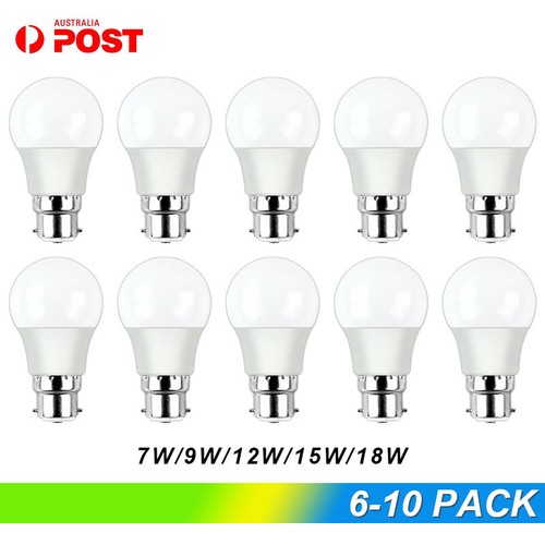 6X/10X LED Bulb Screw/Bayonet 7W-18W Globe Light Cool/Warm White Indoor E27/B22