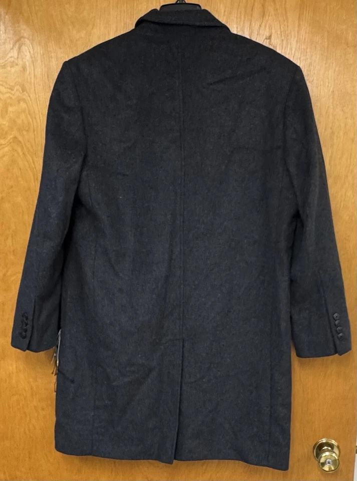 New London Fog Signature Coat Men 40S Charcoal Gray Wool Blend 3 Button NWT $350 - Image 2 of 4