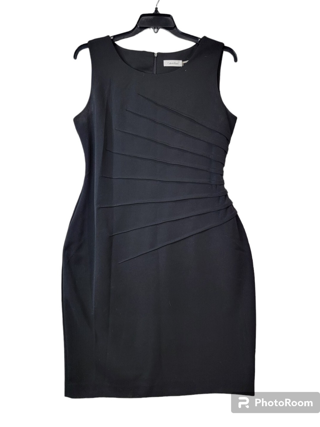 Calvin Klein Black Dress Women Plus Sz 14 Sleeveless Sheath Career