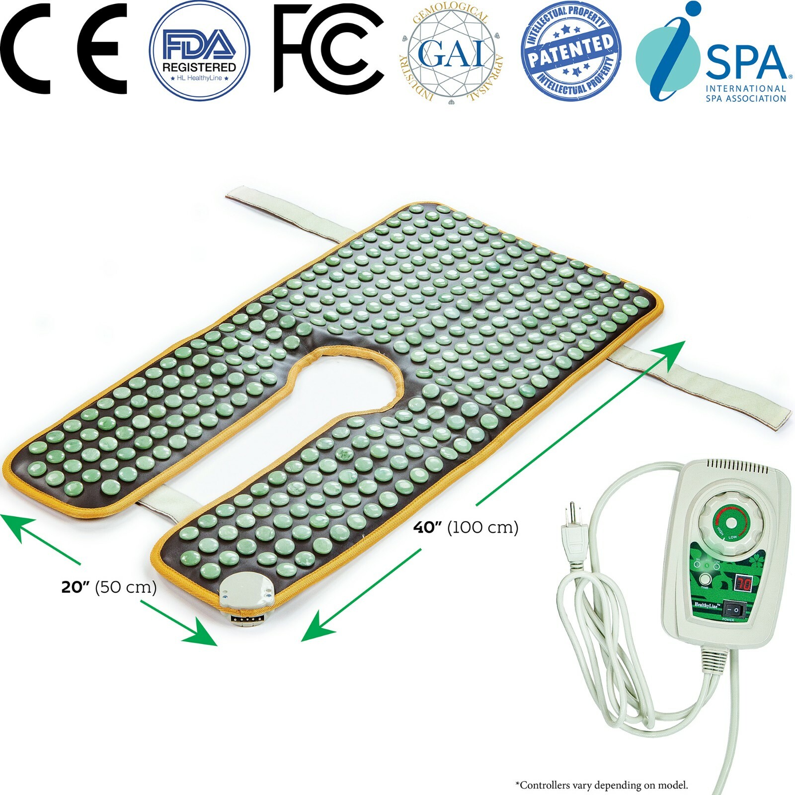 HealthyLine Heating Vest Infrared Hot Gemstone Therapy for Shoulder & Back Pain