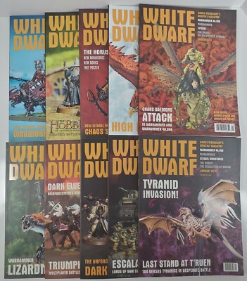 Games Workshop White Dwarf Magazines Lot Of 10 Warhammer 40k Hobbit 2012 to 2014
