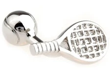 Tennis Racquet and Ball Pair Cufflinks in a Presentation Gift Box & Polishing...
