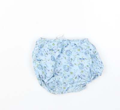 Petit Bateau Mädchen blaue geometrische Baumwolle zugeschnittene Hose Größe 12 Monate