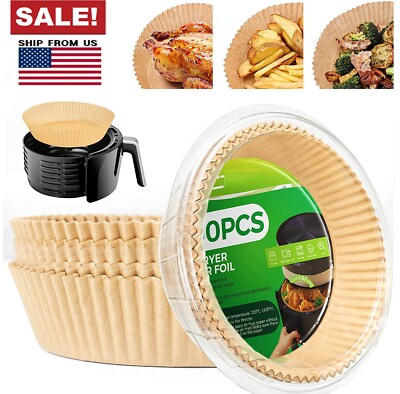 100× Air Fryer Disposable Paper Liner Mat Non-stick Baking Roasting Oil-proof US