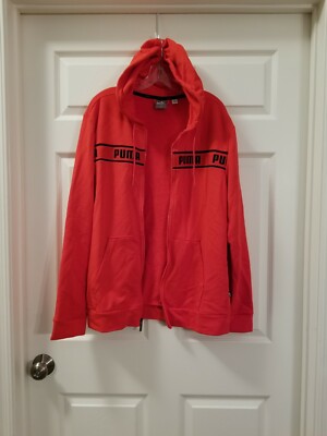 PUMA Men's Amplified Hooded Track Jacket Size L Red