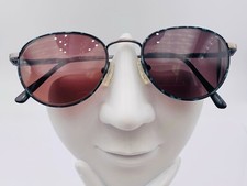 Vintage Attitudes For Eyes 96417 Black Blue Oval Sunglasses Korea FRAMES ONLY