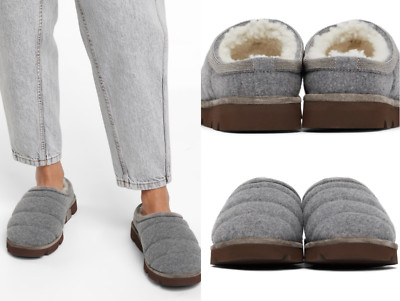 BRUNELLO CUCINELLI Quilted Cashmere Shearling Slippers Zierperlen Schuhe 35,5