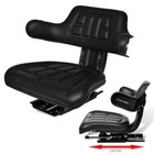 Traktorsitz Staplersitz Treckersitz Rasentraktor mit Rückenlehne Schwarz Stahl