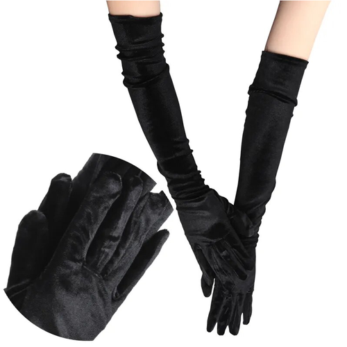 Gants De Soirée Opéra Velours Zèbre Léopard - Accessoires Élégants Pour Bal, Carnaval, Halloween Et Cosplay