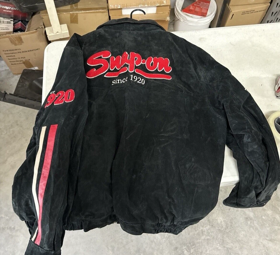 Snap-On инструменты черная замша кожаная куртка 1920-х 2008 издание 2XL - Изображение 2 из 3