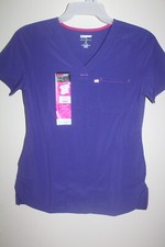 Scrubstar Women s Henley Scrub Top -Purple- Size X-Small- NWT