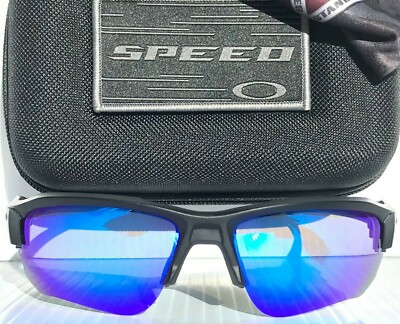 NEW Oakley SPEED JACKET Matte Black POLARIZED Galaxy Blue Lens