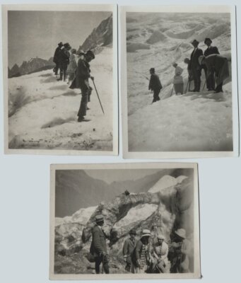 Foto 11 Abzüge anonym ca. 1921Chamonix Les Bossons - Bergsteiger Montagne Alpes 