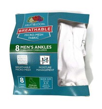 Fruit Of The Loom Mens Breathable Ankle Socks