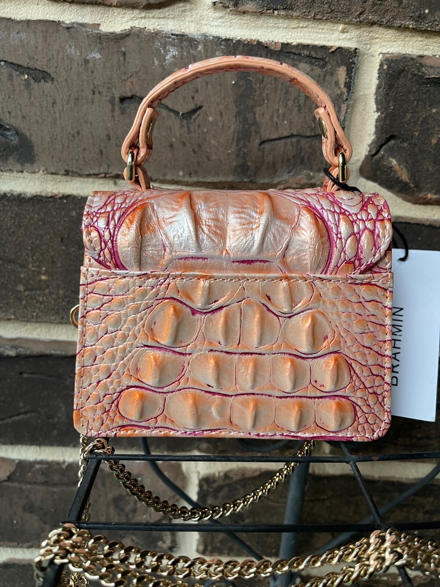 NWT BRAHMIN Arietta Apricot Rose Melbourne Crossbody coral pale
