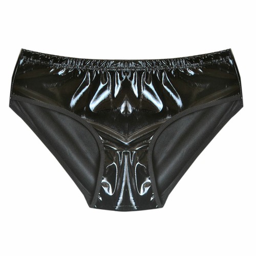 PVC Leather Look Women's Panties Knickers Ladies And Men's Highwaist Brief Boxer - Picture 11 of 34