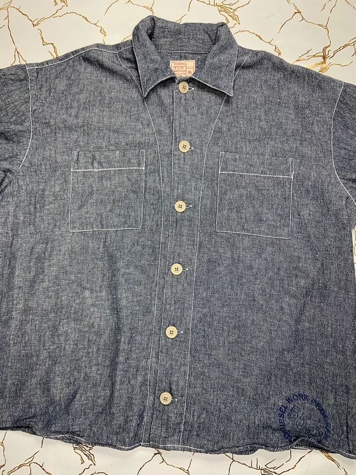 Vintage Diesel J&W Workshirt Men Gray Button Up Shirt Size XL 2XL Relaxed - Image 2 of 4