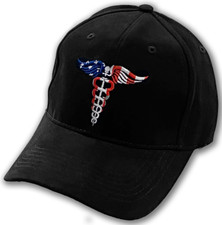 American Flag Medical Symbol Caduceus Low Profile Hat EMT EMS Paramedic Gear