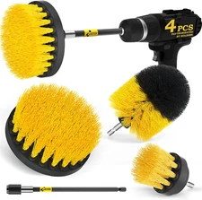 4 Pack Drill Brush Attachments Set, Power Scrubber with Extend Long Attachment 