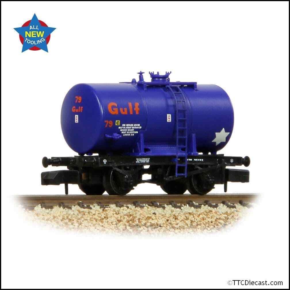 Farish 378-001 14T Anchor-Mounted Tank Wagon 'Gulf' Blue - N Gauge