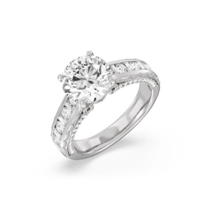 Solid 950 Platinum 2 Carat IGI Lab Grown Round Cut Diamond Women Engagement Ring