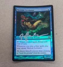 UNPLAYED SIGNED FOIL MTG Magic Merrow Levitator NM Eventide JIM PAVELEC EDH 