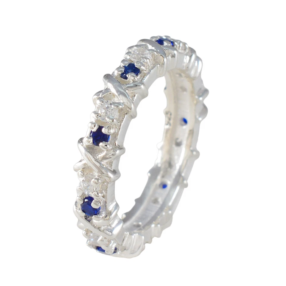 Royal Blue Brilliance Handgefertigter Statement-Ring mit blauem Saphir und CZ - Bild 2 von 4