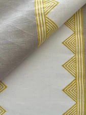 THIBAUT "KISMET STRIPE/Yellow" Jonquil yellow, Natural Linen, Ivory -26.5"Wx26"L